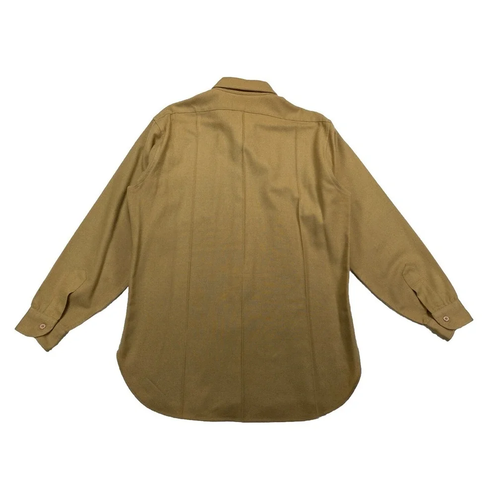 Vintage Pendleton Wool Shirt Men's Large Single Pocket Button‎ Up Beige